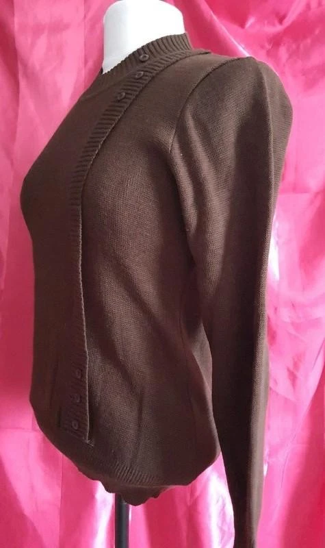 Bruine trui voor dames met knoopdetails maat 34 - XS – photo 2